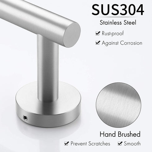 KES 9 Inches Hand Towel Bar Bathroom Towel Holder Kitchen Dish Cloths Hanger SUS304 Stainless Steel RUSTPROOF Wall Mount Brushed Steel, A2000S23DG-2