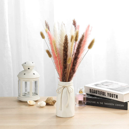 Natural Dried Bunny Tail Grass - 110~120 Stems Rabbit Tail Grass, Lagurus Ovatus for Boho Decor, Dried Pampas Grass Flower Arrangements Wedding Home Kitchen Office Decor (Nature)
