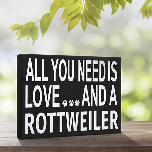 JennyGems All You Need is Love and a Rottweiler Sign, Rottweiler Gifts, Rottweiler Decor, Wall Art, Rottweiler Mom Gifts, Rottweiler Gift Ideas, Rottie Mama, Dog Decor, 8x6 in Wood Wall Hanging