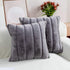 Cozy Bliss Set of 2 Faux Fur Fleece Throw Pillow Covers Luxury Super Soft Plush, Striped Cushion Cover Textured Decorative Pillowcases for Sofa Couch Bed Chair Car (Grey, 20"x20")