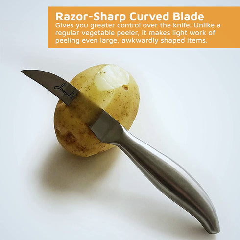 Curved Peeling Knife, Bird Beak Paring Knife, Small Kitchen Paring Knife for Peeling Fruit and Vegetables - Chopaholic by Jean Patrique