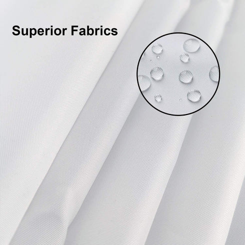 COLOR VALLEY ART White Shower Curtains,72''x72'' Modern Fabric Curtains for Bathroom,Bathtub Shower Curtain Liner with Hooks,Waterproof and Machine Washable (White)