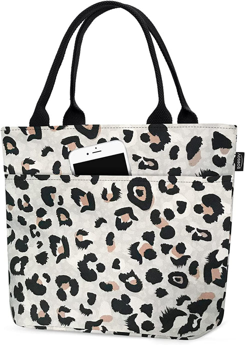 Aosbos Leopard Lunch Bags for Women, Leakproof Insulated Lunch Box Lunch Tote Bag Lunch Cooler Bags, Meal Prep Container Loncheras Para Mujer for Work Travel Picnic Gym, Leopard Print