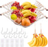 2PCS Macrame Fruit Hammock for Kitchen Under Cabinet, Hanging Fruit Hammock With Banana Hanger Hook Hanging Fruit Basket for Fruits Veggies