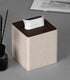 Tissue Box Cover Stylish PU Leather Square Tissue Box Holder with Magnetic Bottom for Bathroom Bedroom or Office (Beige/Brown)