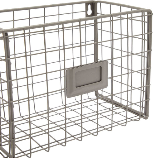 Wire Basket Hanging Mail Organizer, Farmhouse Wall Decor (17.2 x 6.5 x 5.2 in)