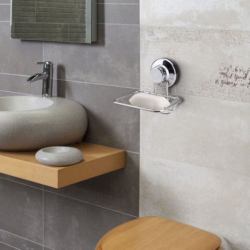 iPEGTOP Super Powerful Vacuum Suction Cup Shower Soap Dish - Strong Rustproof Stainless Steel Soap Saver Sponge Holder for Bathroom & Kitchen Sink, 2 Pack