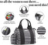 Fit + Fresh Sanibel Insulated Lunch Bag, Lunch Bag for Women Includes 2 Food Containers, Reusable Lunch Box, Perfect for Work, School, Beach & More, Black Stripe