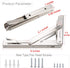 YUMORE Folding Shelf Brackets 8", Max Load: 300lb Heavy Duty Stainless Steel Collapsible Shelf Bracket for Table Work Bench, Space Saving DIY Bracket, Pack of 2