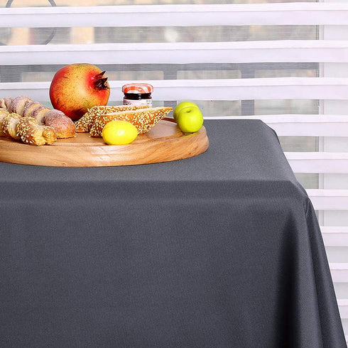 RYB HOME Grey Table Cloth - Rectangle Spill-Proof and Water Resistance Fabric Tablecloth Holiday Table Cover for Kitchen Dining Buffet Reception, 60 x 90, Grey