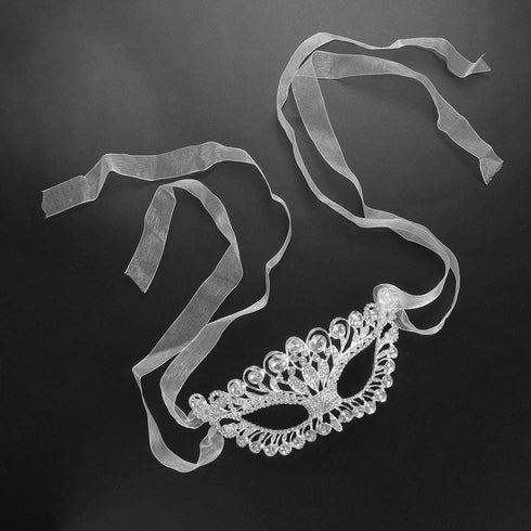 OULII Masquerade Mask Luxury Diamond Rhinestone Fancy Mask Party Crown Mask for Women Lady