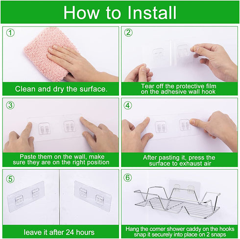 Diesisa Shower Shelves, 5 Pack Bathroom Caddy with Soap holder Shower, No Drill Shower Storage For Inside Shower With Suction Shower Caddy Organizers for Toilet Bathroom Dorm Kitchen