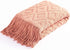 BRSnugU Throw Blanket for Couch,Warm & Cozy Fluffy Acrylic Knitted Bed Throws with Tassels for Sofa,Decor,Travel,All Seasons Suitable for Adults and Kids,50"x60",Coral