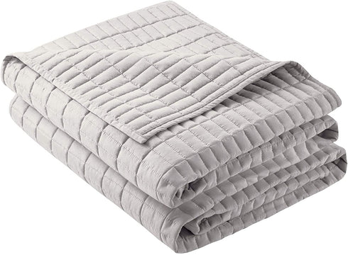 Comfort Spaces Kienna Quilt Set-Luxury Double Sided Stitching Design All Season, Lightweight, Coverlet Bedspread Bedding, Matching Shams, Twin/Twin XL(66"x90"), Gray