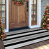 OJIA Cotton Black and White Striped Rug 24'' x 51''Hand-Woven Indoor/Outdoor Area Rug Layered Door Mats for Front Porch/Entryway/Laundry Room/ Bedroom/Outdoor