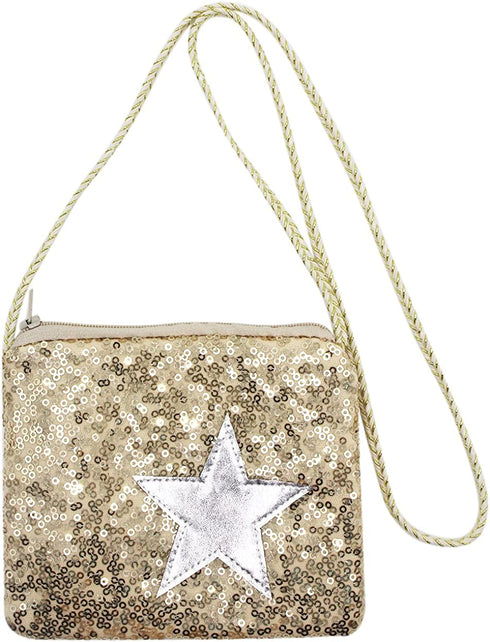 Kids Glitter Sequins Crossbody Purse Small Shoulder Bag Satchel for Boys Girls