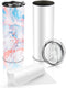 XccMe 20oz Straight Skinny Sublimation Tumblers,2PACK Stainless Steel Double Wall Insulated Cup,Bulk Blanks with Lids,Shrink Wrap Films,Individually Box,Polymer Coating for Heat Transfer White