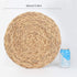 kilofly Natural Water Hyacinth Weave Placemat Round Braided Rattan Tablemats 13.5 inch x 4pc