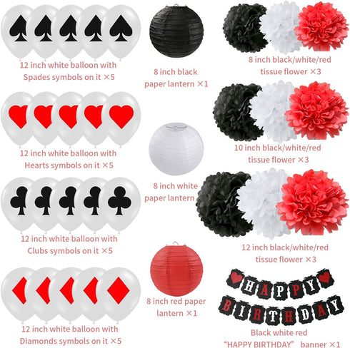 Poker Birthday Party Decorations/Poker Theme Party Supplies Casino Party Decoration Supplies Casino Theme Party,Las Vegas Themed Parties,Casino Night,Casino Birthday D©co/Women 40th/50th Birthday