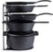 Heavy Duty Pan Organizer, Extra Large 5 Tier Rack - Holds Cast Iron Skillets, Dutch Oven, Griddles - Durable Steel Construction - Space Saving Kitchen Storage - No Assembly Required - Black 15.4-inch