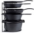 Heavy Duty Pan Organizer, Extra Large 5 Tier Rack - Holds Cast Iron Skillets, Dutch Oven, Griddles - Durable Steel Construction - Space Saving Kitchen Storage - No Assembly Required - Black 15.4-inch