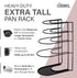 Heavy Duty Pan Organizer, Extra Large 5 Tier Rack - Holds Cast Iron Skillets, Dutch Oven, Griddles - Durable Steel Construction - Space Saving Kitchen Storage - No Assembly Required - Black 15.4-inch