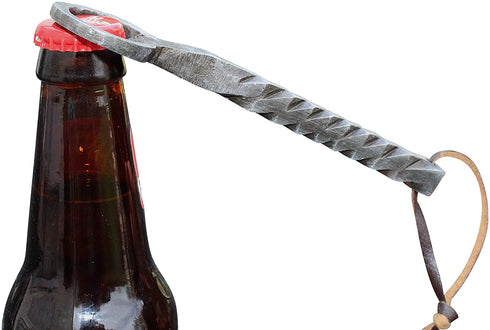 Lightning Bolt Hand Forged Iron Beer Bottle Opener - Handmade by Evvy Functional Art
