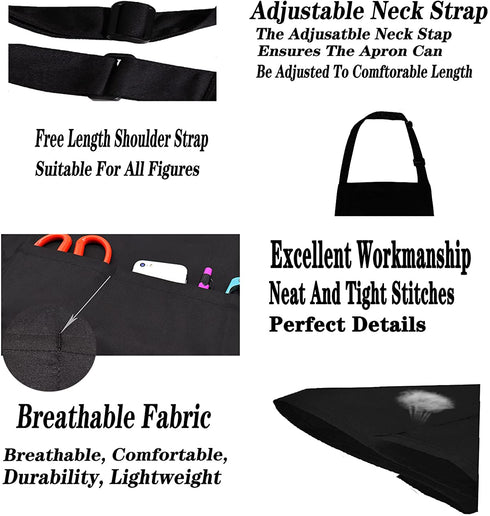 Funny Chef Aprons for Men with Pockets, Kiss the Cook Kitchen BBQ Cooking Dad Apron, Grill Gifts for Birthday Christmas Thanksgiving Fathers Day