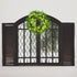 Kurala 20 Inches Artificial Green Leaf Wreath with 40 Led Lights and Timer Battery Operated Front Door Wall Window Party Decoration
