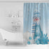 Libaoge Christmas Shower Curtain Bathroom Decor Christmas Cute Snowman Winter Snoflake Blue Shower Curtains Waterproof Polyester Fabrics Bath Curtain Bath Curtain with Hooks 72x72in