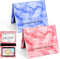 Ecqizer 2 Pack CDC Vaccination Card Protector, 4 X 3" Immunization Record Vaccine Card Holder, Marbling PU Leather ID Card Holder Badge Holders for Protecting Vaccine Certificate (Pink, Blue)