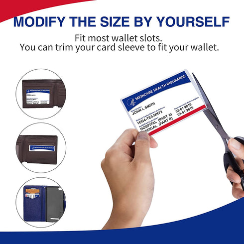 Fabmaker New Medicare Card Protector, 6 Pack Plastic Card Holder for Wallet Single 12 Mil Business Card Sleeve Waterproof Cards Plastic Protector for Credit Card Business Card Social Security Card ID Card