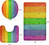 Britimes Bathroom Rug Set of 3, 3 Pieces Bath Mats Set for Bathroom, Rainbow Wood Plank Texture No Silp Washable Cover Floor Rug Decorations for Kitchen Bathroom Bedroom