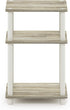 Furinno Just 3-Tier Turn-N-Tube End Table / Side Table / Night Stand / Bedside Table with Plastic Poles, 1-Pack, Sonoma Oak/White