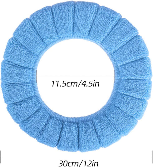 ZeeDix 5 Pcs Thicker Bathroom Soft Toilet Seat Cover Pad-Warmer StretchableFibers Easy Installation Cushioned Lid Covers, Washable and Comfortable Toilet Seat Cover Pads (5 Random Color)