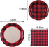 Aneco 98 Pieces Red and Black Plaid Party Supplies Party Tableware Paper Plates and Napkins for 24 Guests