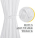 NICETOWN Front Door Sheer Curtain, Privacy Semitransparent Voile French Door Curtain with Top and Bottom Rod Pocket, Sheer Door Curtain, Tieback Included, W52 inches x L40 inches, 1 Panel, White