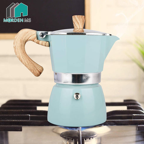 Stovetop Espresso Maker, 6 Espresso Cup Moka Pot - 10 oz Manual Cuban Coffee Percolator Machine Premium Aluminum Moka Italian Espresso Greca Coffee Maker Brewer Percolator