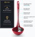 New DI ORO Seamless Series Silicone Kitchen Soup Ladle 600°F Heat-Resistant Serving and Rubber Cooking Spoon Maximum Bowl Capacity Dishwasher Safe with a Heavy-Duty Stainless-Steel Core (Red)