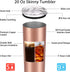 Boss Day Gifts, Boss Lady Skinny Tumbler, Christmas Birthday Boss Gifts for Women Boss Lady Female Coworkers Mom Manager Director Friends, 20 Oz Stainless Steel Insulated Tumbler with Lids, Rose Gold
