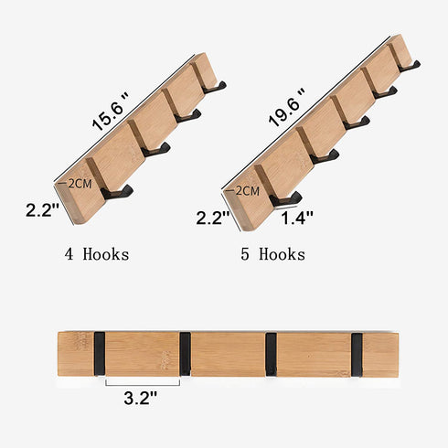 KYSMOTIC Modern Coat Hooks Wall Mounted, Folding Coat Rack Wall Mounted, Wall Floating Coat Hook Rack Space-Saving Coat Hanger for Coats, Key - White 4 Hooks