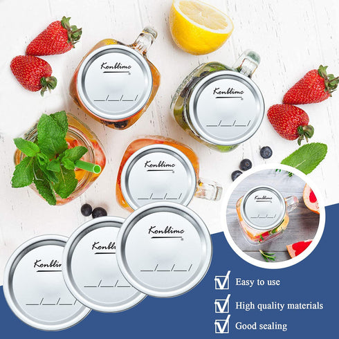 200-Count Canning Lids, Regular Mouth Canning Lids for Ball, Kerr Jars, Split-Type Metal Mason Jar Lids and Secure Canning Jar Lids, 100% Fit for Regular Mouth Jars Lids(200-Count, 70mm)