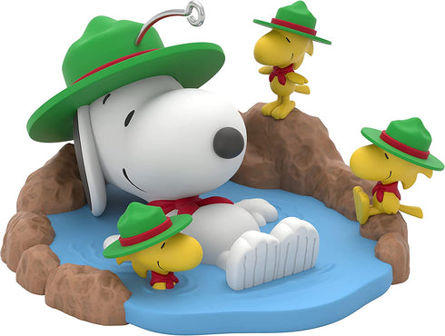 Hallmark Keepsake Christmas Ornament, The Peanuts Gang Taking a Dip Snoopy Beagle Scouts