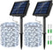 JosMega Upgraded 2 Pack Solar Powered Fairy String Lights 8 Mode Twinkle Lighting Outdoor Waterproof Auto On/Off, Christmas Decoration