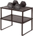 SONGMICS Cabinet Shelf Organizers, Stackable, Expandable, Set of 2 Metal Kitchen Counter Shelves, Brown UKCS01BR