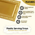 4 (pk) Yumchikel 14" x 7.5" Gold Lace Rim Plastic Serving Trays & Platters | Heavy Duty Disposable Decorative Dessert Tray - Party Platters for Upscale Parties Weddings