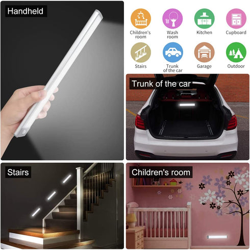 LED Motion Sensor Cabinet Light,Under Counter Closet Lighting, Wireless USB Rechargeable Kitchen Night Lights,30-LED Battery Powered Operated Light,Uniform Light for Wardrobe,Closets,Cabinet,Cupboard