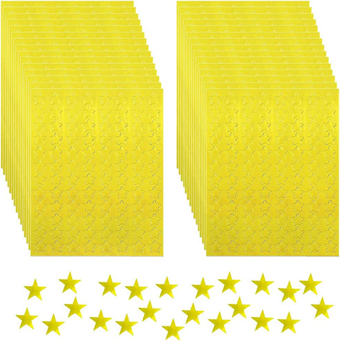 3840 PCS Foil Stars Stickers 0.43'' Shiny Sparkle Stars Stickers Reward Star Stickers Gold for School,DIY,Office and Home