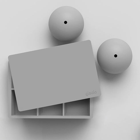 glacio Ice Cube Molds - Jumbo Square Cube Tray with Lid and 2 Large Sphere Molds