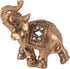 Gold Elephant Resin Statue, Facing Upwards Elephant Figurine with Trunk Up Collectible Sculpture Decoration for Lucky Feng Shui Wealth Home Decor Good Luck, 3.54inch